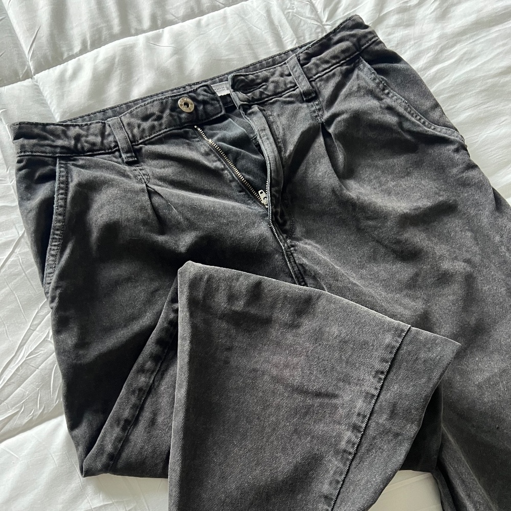 Zara black paper bag balloon leg mom jeans